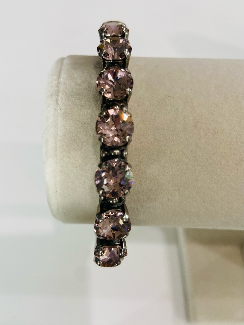 Sorrelli Pink Crystal Cuff Bracelet with Sparkling Stones